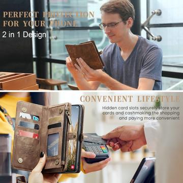Samsung Galaxy S25+ Caseme 008 2-i-1 Multifunktionel Pung - Brun
