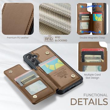 Samsung Galaxy S25+ Caseme C22-etui RFID-kortpung - brun