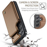 Samsung Galaxy S25+ Caseme C22-etui RFID-kortpung - brun