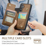 Samsung Galaxy S25+ Caseme C22-etui RFID-kortpung - brun