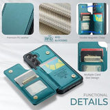 Samsung Galaxy S25+ Caseme C22-etui RFID-kortpung - grøn