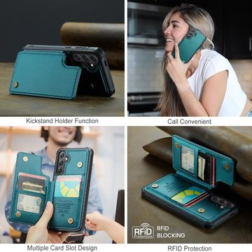 Samsung Galaxy S25+ Caseme C22-etui RFID-kortpung - grøn