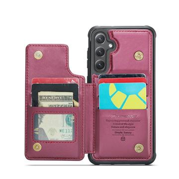 Samsung Galaxy S25+ Caseme C22-etui RFID-kortpung - rød