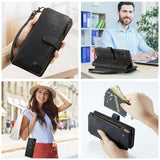 Samsung Galaxy S25+ Caseme C30 Multifunktionel Pung - Sort