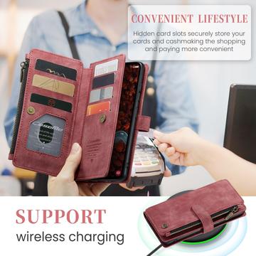 Samsung Galaxy S25+ Caseme C30 Multifunktionel Pung - Rød