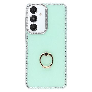 Samsung Galaxy S25+/S24+ CrystalGlow Hybrid Cover med Ringholder - Grøn