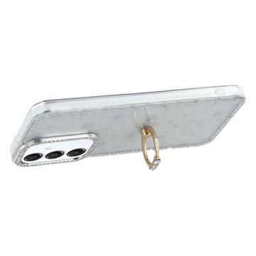 Samsung Galaxy S25+/S24+ CrystalGlow Hybrid Cover med Ringholder - stjerner / gennemsigtig