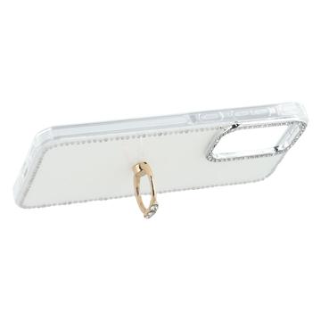 Samsung Galaxy S25+/S24+ CrystalGlow Hybrid Cover med Ringholder - Hvid
