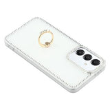Samsung Galaxy S25+/S24+ CrystalGlow Hybrid Cover med Ringholder - Hvid