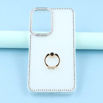 Samsung Galaxy S25+/S24+ CrystalGlow Hybrid Cover med Ringholder - Hvid