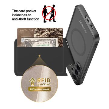 Samsung Galaxy S25+ Dux Ducis Rafi II magnetisk etui med kickstand og kortholdere - Sort