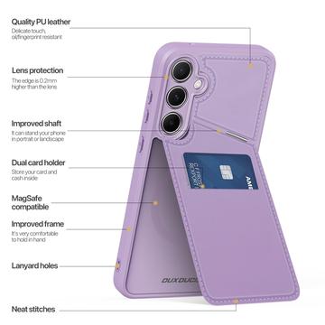 Samsung Galaxy S25+ Dux Ducis Rafi II magnetisk etui med kickstand og kortholdere - Lilla