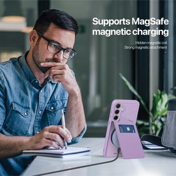 Samsung Galaxy S25+ Dux Ducis Rafi II magnetisk etui med kickstand og kortholdere - Lilla