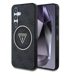 Samsung Galaxy S25+ Guess 4G Glitter Triangle Buttons MagSafe Cover - Sort