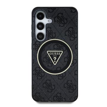 Samsung Galaxy S25+ Guess 4G Glitter Triangle Buttons MagSafe Cover - Sort