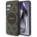 Samsung Galaxy S25+ Guess 4G Round Patch Classic Logo Cover - MagSafe-kompatibel - Brun