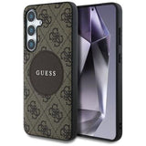 Samsung Galaxy S25+ Guess 4G Round Patch Classic Logo Cover - MagSafe-kompatibel - Brun