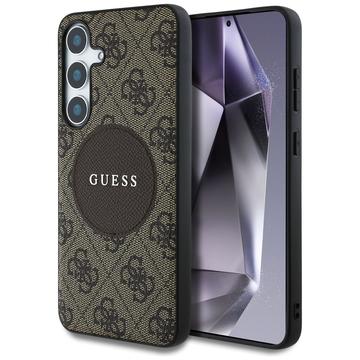 Samsung Galaxy S25+ Guess 4G Round Patch Classic Logo Cover - MagSafe-kompatibel - Brun