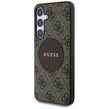 Samsung Galaxy S25+ Guess 4G Round Patch Classic Logo Cover - MagSafe-kompatibel - Brun
