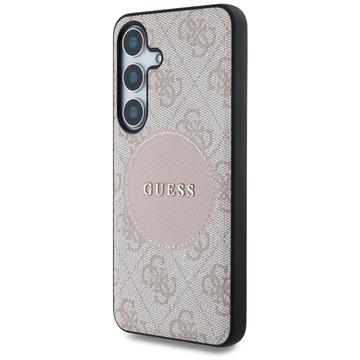 Samsung Galaxy S25+ Guess 4G Round Patch Classic Logo Cover - MagSafe-kompatibel - Pink