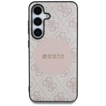 Samsung Galaxy S25+ Guess 4G Round Patch Classic Logo Cover - MagSafe-kompatibel - Pink