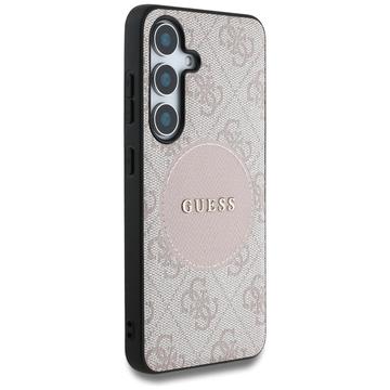 Samsung Galaxy S25+ Guess 4G Round Patch Classic Logo Cover - MagSafe-kompatibel - Pink