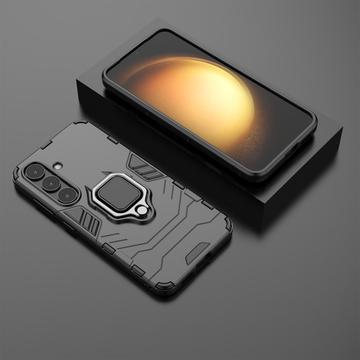 Samsung Galaxy S25+ Hybrid Cover med Ring Holder - Sort