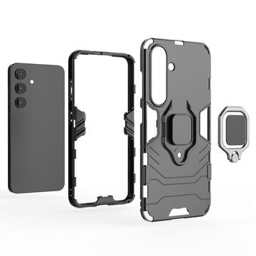Samsung Galaxy S25+ Hybrid Cover med Ring Holder - Blå