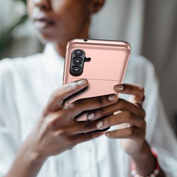 Samsung Galaxy S25+ Hybrid Cover med Glidende Kortslot - Army Grøn