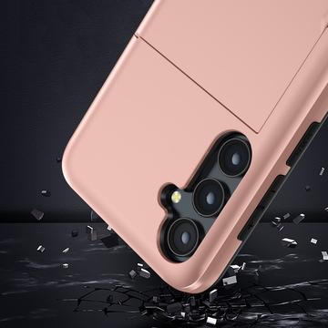 Samsung Galaxy S25+ Hybrid Cover med Glidende Kortslot - Mørkeblå