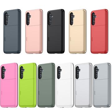 Samsung Galaxy S25+ Hybrid Cover med Glidende Kortslot - Mørkeblå