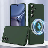 Samsung Galaxy S25+ Liquid Silikone Cover - MagSafe Kompatibel - Mørkegrøn