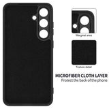 Samsung Galaxy S25+ Flydende silikone cover med håndrem - sort