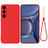Samsung Galaxy S25+ Flydende silikone cover med håndrem - rød