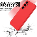 Samsung Galaxy S25+ Flydende silikone cover med håndrem - rød