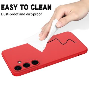 Samsung Galaxy S25+ Flydende silikone cover med håndrem - rød