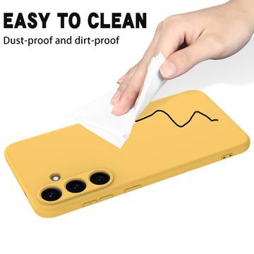 Samsung Galaxy S25+ Flydende silikone cover med håndrem - gul