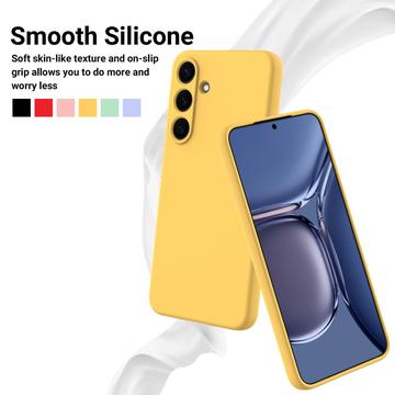 Samsung Galaxy S25+ Flydende silikone cover med håndrem - gul