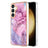 Samsung Galaxy S25+ Marmormønster Galvaniseret IMD TPU Cover - Blå / Pink