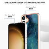 Samsung Galaxy S25+ Marmormønster Galvaniseret IMD TPU Cover - Grøn