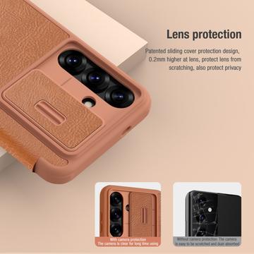 Samsung Galaxy S25+ Nillkin Qin Pro Flip Cover - Brun
