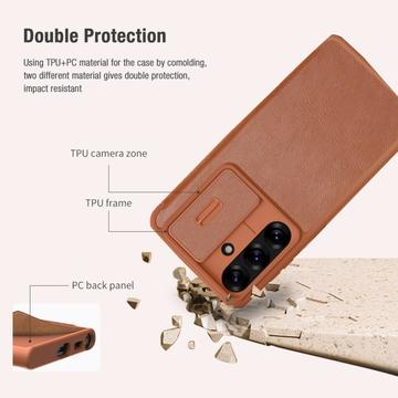 Samsung Galaxy S25+ Nillkin Qin Pro Flip Cover - Brun