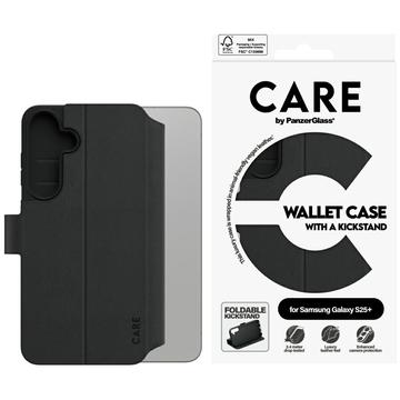 Samsung Galaxy S25+ PanzerGlass Care Feature Pung etui med stativ - Sort