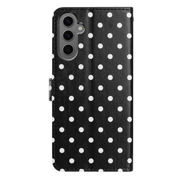 Samsung Galaxy S25+ Pung Etui med Prikket Mønster - Sort