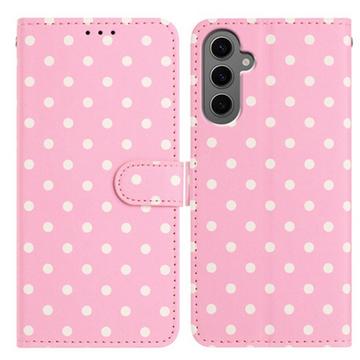 Samsung Galaxy S25+ Pung Etui med Prikket Mønster - Pink