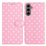 Samsung Galaxy S25+ Pung Etui med Prikket Mønster - Pink