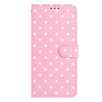 Samsung Galaxy S25+ Pung Etui med Prikket Mønster - Pink