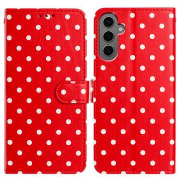 Samsung Galaxy S25+ Pung Etui med Prikket Mønster - Rød
