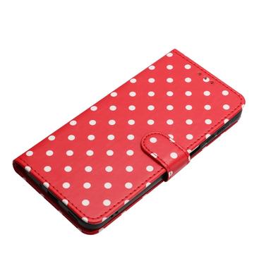 Samsung Galaxy S25+ Pung Etui med Prikket Mønster - Rød