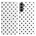 Samsung Galaxy S25+ Pung Etui med Prikket Mønster - Hvid